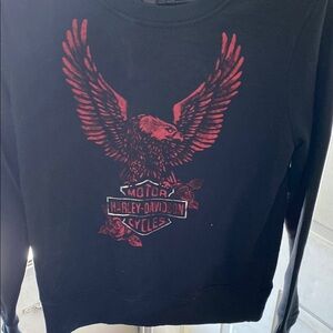 Harley-Davidson Black and Red Crew Neck Sweater
